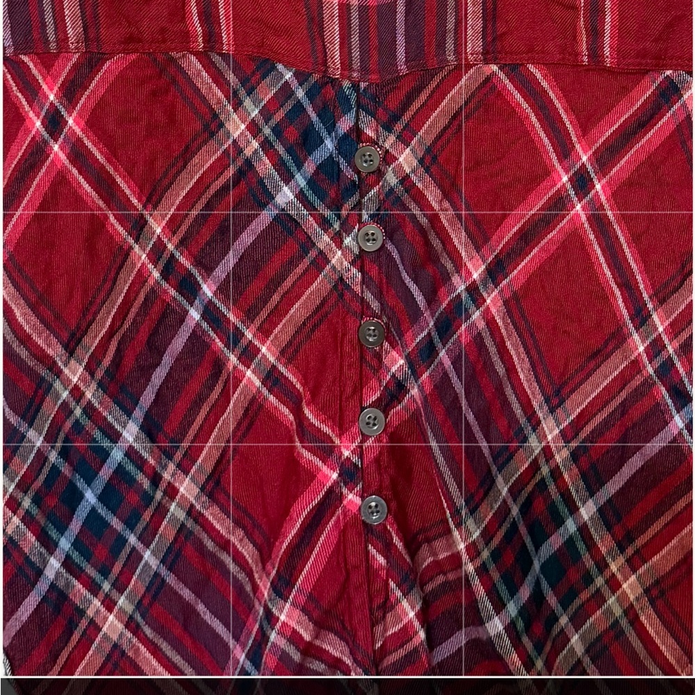 Lucky Brand Red Plaid Flannel Button Up Shirt Soft Women’s Small - Picture 5 of 7